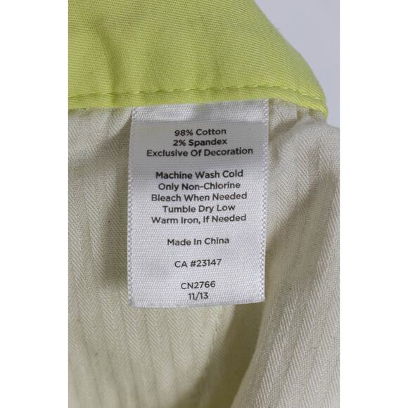Talbots The Weekender Size 14 Pants Straight Leg Yellow-Lime - Picture 8 of 8